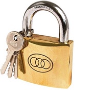 Tri-Circle 266 267 Brass Padlock 63mm 75mm 3 Brass Key