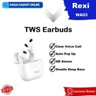 Rexi Headset Bluetooth TWS Earbuds Double Deep Bass HD Stereo WA03