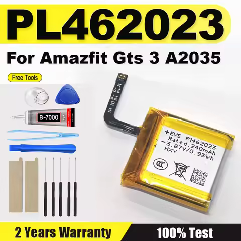 New 240mAh PL462023 Polymer Li-Ion Battery Cell For Amazfit Gts 3 A2035 Smart Sports Watch + Free To