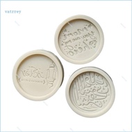 VA 3pcs set Eid Mubaraks Silicone Molds Arabic Font Mooncakes Fondant Molds Cake Chocolate Sugarcraf