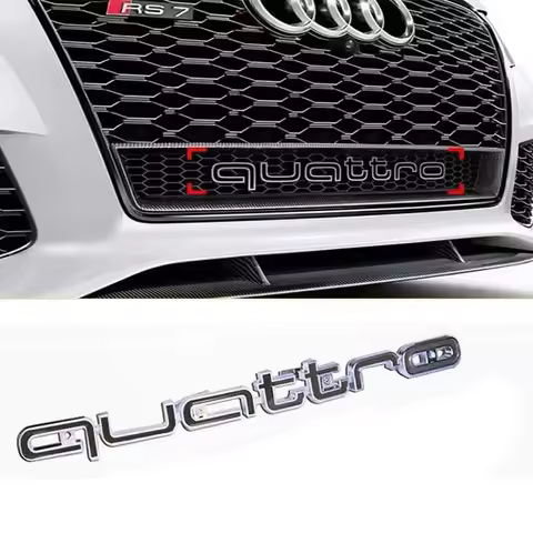 1PC Quattro front grille ABS 3D logo for Audi A3 A4 A5 A6 A6L A7 A8 Q3 Q5 Q7 S3 S4 S5 RS3 RS4 RS6 RS