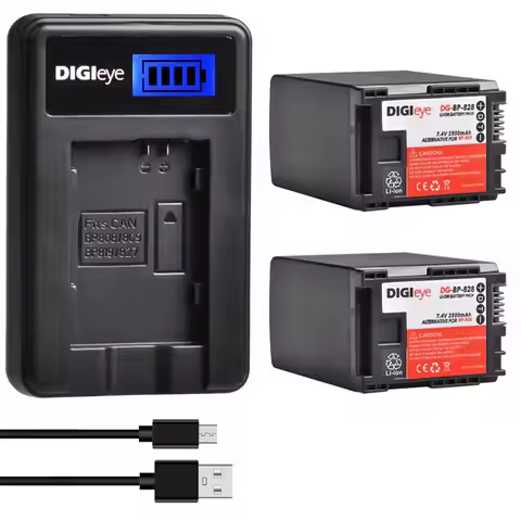 2800mAh BP-828 BP828 Battery + LCD USB Charger for Canon VIXIA HF G50 HF G60 XA40 XA45 GX10 HF G20 H