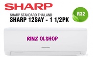 ! AH-12SAY AC SPLIT SHARP 1 1/2PK STANDARD THAILAND NEW 12SAY R32 -