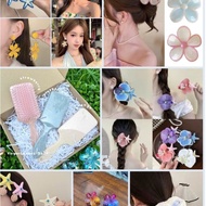 Beach accessories: Beach earrings, starfish orchid hairbag, Beach hair clip Set, Hair comb, Beach ha