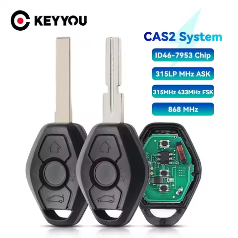 KEYYOU With Battery CAS2 CAS 2 Remote Key ID46 Replacement For BMW 1 E87 3 E46 5 E60 E61 6 E63 E64 S