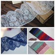 Mesh Lace Flower Eyelash Trim for Wedding Dresses & Decor - 27cm Wide