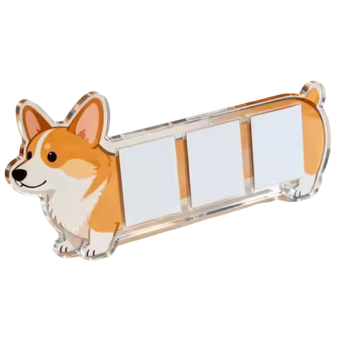 Cute Acrylic Picture Frames Dog Shaped Photo Display Photo Frames 3 Inches Collection Decor Desktop 