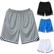 White Casual Sports Basketball Shorts Men Fashionable Trendy Full Drawstring Short Pants