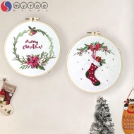 MYROE Christmas Embroidery Set DIY Crafts Needlework Kits Christmas Pattern Cross Stitch