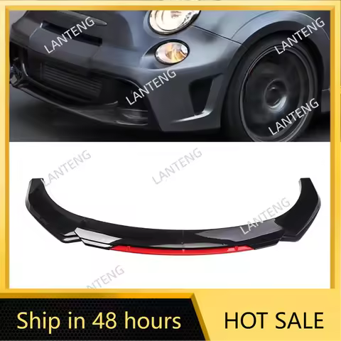 Car Front Bumper Lip For F-iat 500 595 Abarth Splitter Spoiler Diffuser Carbon Fiber Look Lower Lip 
