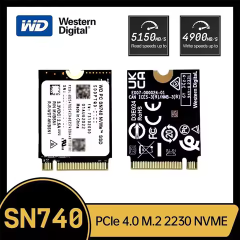 Western Digital WD SN740 1TB 2TB SSD M.2 2230 Gen4 PCIe 4.0 X4 NVMe Solid State Drive for Steam Deck