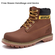 【With Original Box】Caterpillar Safety Shoes Steel Toe Mens Work Boots Outdoor Hiking Boots Genuine L