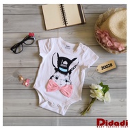 30028 Taiwan Imported Baby Girl Romper Baby Jumpsuit Short Sleeve Animal & Ribbon Baby Clothing