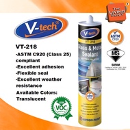 V-TECH VT-218 Glass & Metal Silicone Sealant 300ML