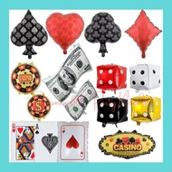 [DV88] Casino | Poker | Play Cards Theme Birthday Foil Balloon (1pc per pack)