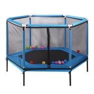 Trampoline Trampoline Household Children's Toy Mute Hexagonal Elastic Fitness Baby Amusement with Safety Net Fence