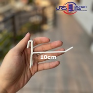 White Wire Ram Hook 10cm White Stick Hook/ 10cm / White wireHOOK