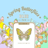 數位 10+3 春日蝶舞-藍色組合 | IG精選限動圖示+手機桌布 | 數位