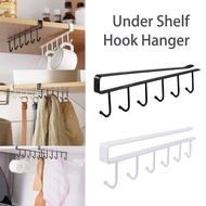 6 Hooks Metal Under Shelf Mug Cup Cupboard Kitchen Organiser Hanging Rack Holder