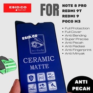 Tempered Glass Poco M3 Redmi 9t 9 Note 8 Pro Ceramics Blue Matte Dove