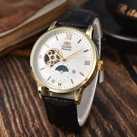118A Store Orient Mechanical Unisex Automatic World Time Full Function Leather Strap Water Resistant