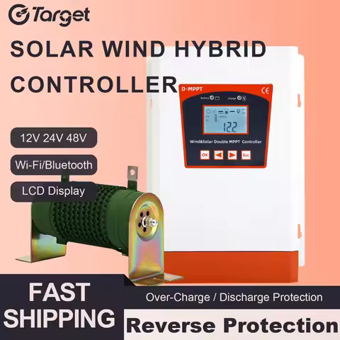 12V 24V 48V Wifi MPPT Hybrid Charge Controller 3000W 4000w 5kw Solar Panel Wind Generator Regulator 