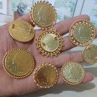 Brooch &amp; pin Of liberti rupiah Coins And ringgit Orders Similar To Real Gold