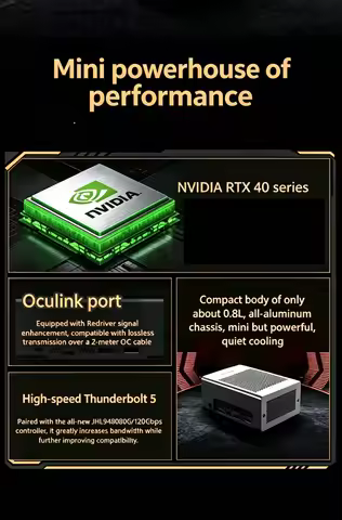 RTX5060 8G 5060TI 16G 4090M TB5 Portable Mini eGPU Oculink USB4 Handheld RTX5