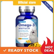 TOVITAR Wild Alaskan salmon oil capsules 1000 mg Omega 3 supplement glossy fur for cats and dogs