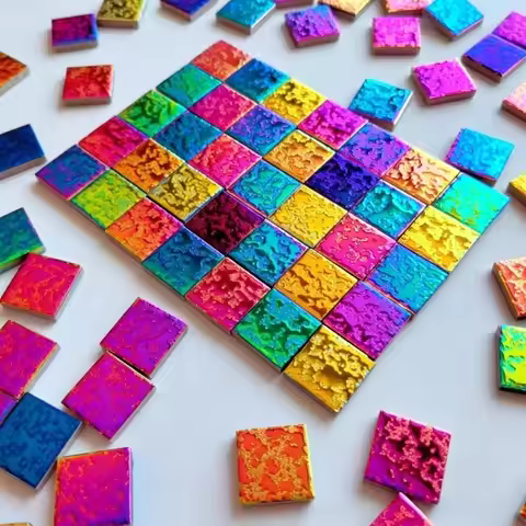 150/300g Square Colorful Ceramic DIY Mosaic Decorative Pieces Per Pack, Suitable for Various Decorat