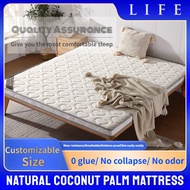 LIFE Thickness 7cm Natural Coconut Palm Mattress Household Hard Spine Protection Soft Palm Latex Palm Pad for Children Foldable Tatami Customizable