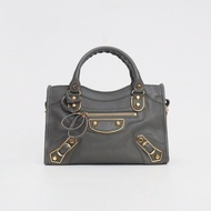 TAS WANITA Balenciaga Mini City Metallic Edge Grey GHW ORIGINAL