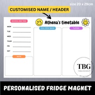 SG Seller | Personalised/Customised SCHOOL TIMETABLE /TUITION Fridge Magnet White Board Magnetic Per