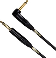 Mogami Gold INSTRUMENT-03R Guitar Instrument Cable, 1/4" TS Male Plugs, Gold Contacts, Right Angle and Straight Connectors, 3 Foot