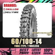 TAYAR 60/100-14 DELI/SWALLOW TYRE SB-114F TERRA CROSSTUBELESS/TUBE-TYPE/MOTO CROSS TYRE [TY6X14]