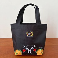 日本 KAGOME X Kumamon 熊本熊 黑色尼龍布 茂谷柑主題 手挽袋