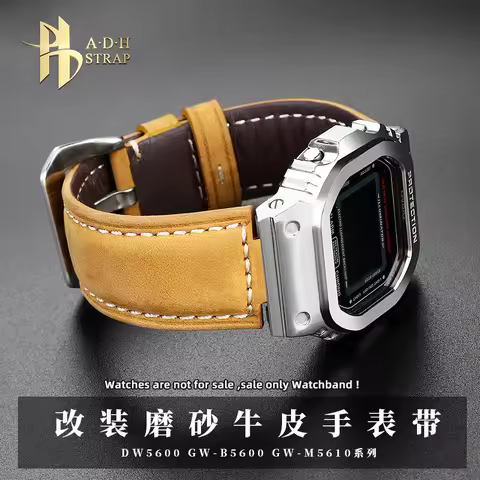 Men's Frosted Cowhide Strap For Caiso G-shock Refit DW5600 GW-B5600 GW-M5610 Genuine Leather Watch B
