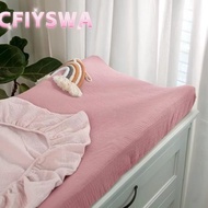 CFIYSWA 2PCS Changing Mat Cover, Fitted Sheets Breathable Cotton Diaper Changing Pad Cover, Muslin R