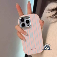 Ins Style Blue Stripes Phone Case For OPPO A5 A3 Pro A3X A2 5G A1K Find X8S Plus X8 Pro X7 Ultra A12