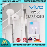 VIVO XE680 Ear Buds Wired Earphones Mic Present Ready Stock