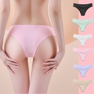 Breathable Silk Seamless Bikini Panties for Women