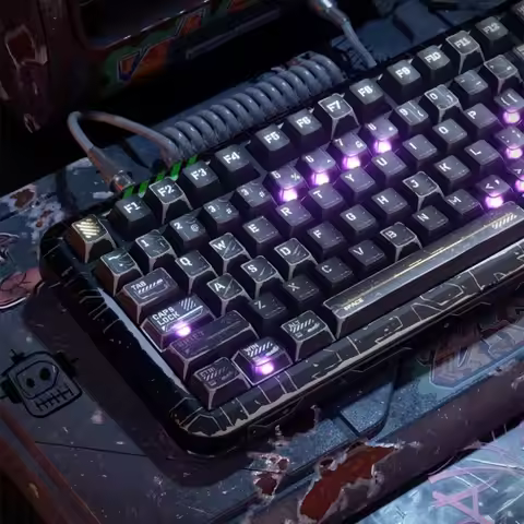 PIIFOX Cyber Ruin Keycap Set 146key PBT/PC Custom Cool Translucent Keyboard Cap Cherry Profile KeyCa