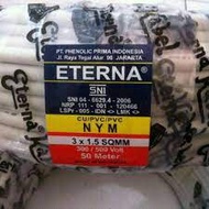 NYM Wire Electric Cable 3 x 1.5 3 x 1.5 3x1.5 3x1.5 Eterna 50meter NYM Cable 3 x 1.5mm 3 x 1.5mm 3x1