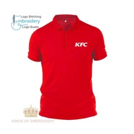 Baju Logo Sulam Polo T Shirt KFC Fast Food Fry Chicken Baju Men & Women Cotton Logo Embroidery Fashi