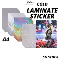 {SG}  5PCS A4 Peel & Stick Cold Laminate Sheet Transparent Photo Top Transparent Sticker Paper