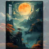 2024 New Style Moon Landscape Cross Stitch Set Thread Embroidery Material Package Landscape Painting Precise Printing Cross Stitch