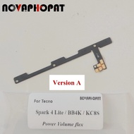 Novaphopat For Tecno Spark 4 Lite BB4K / KC8S Power On Off Volume Up Down Ribbon Power Button Flex C