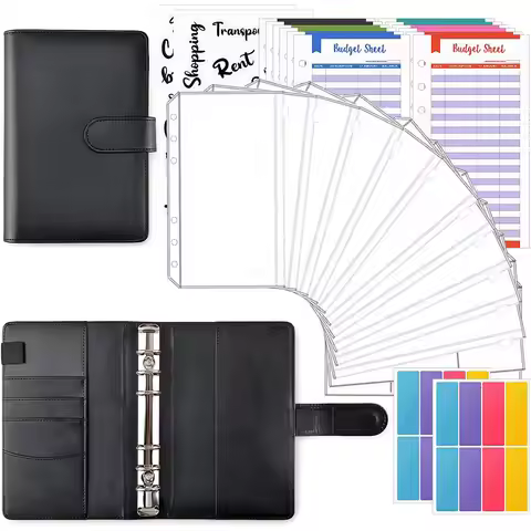 A6 Planner Notebook Agenda Budget Workbook French Budget Envelope Binder Binder Pockets For Money Bu