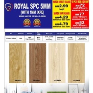 5MM ROYAL SPC (DENGAN 1MM LAPISAN 1XPE) RUMAH MURAH LANTAI TEBAL SISTEM KLIK BERSALINGAN