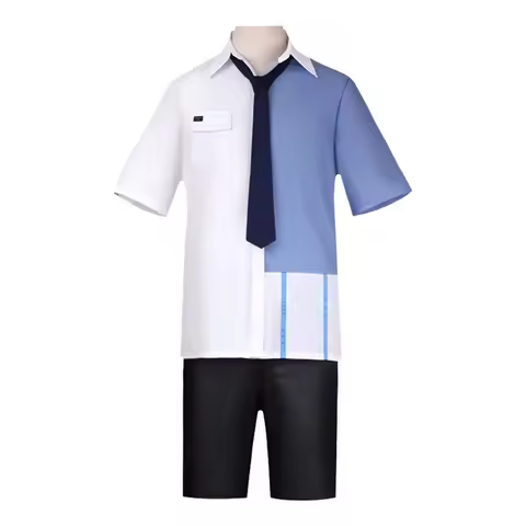 COS4PCS Lucas Cosplay Costume Hat White Short Lu Guang Blue Shirt Pant Hat Full Set Daily Clothing H
